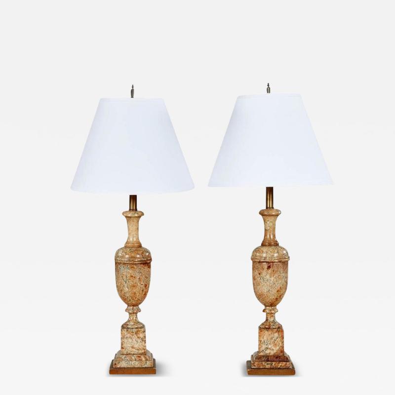 Polished Ochre Marble Lamps