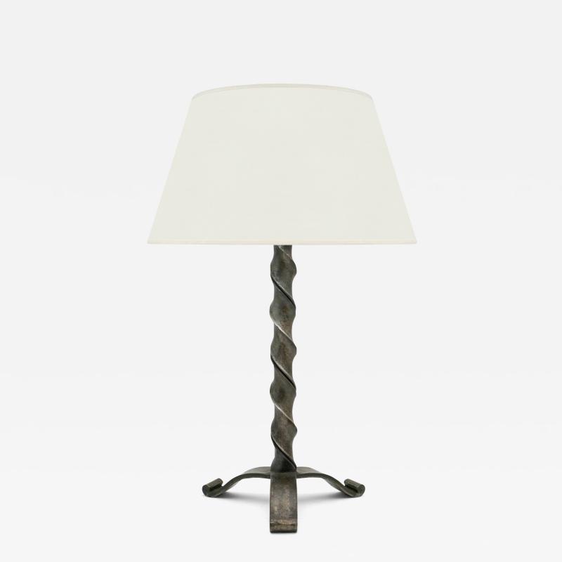 Polished Steel Twist Lamp