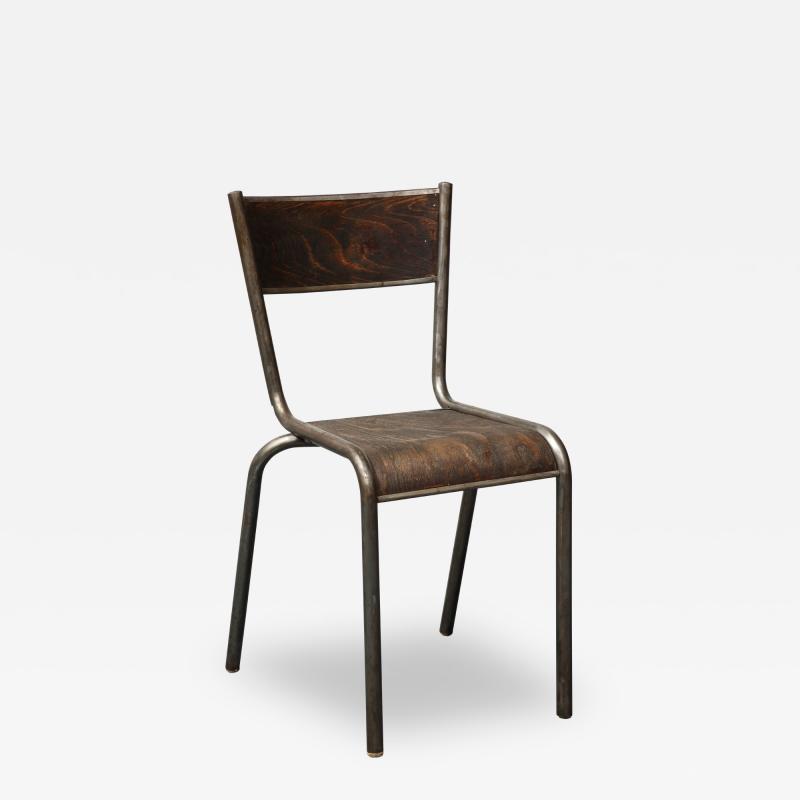 Polished Steel and Bentwood Chair France c 1940