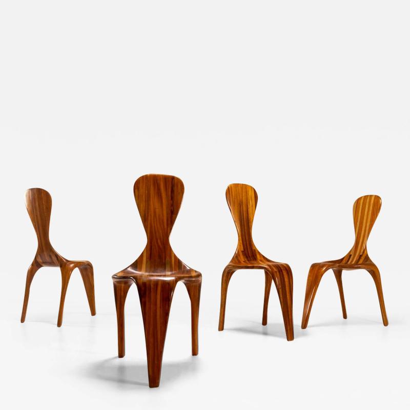 Polyte Solet Polyte Solet La Sterne Dining Chairs in Lingue Wood France 2000s