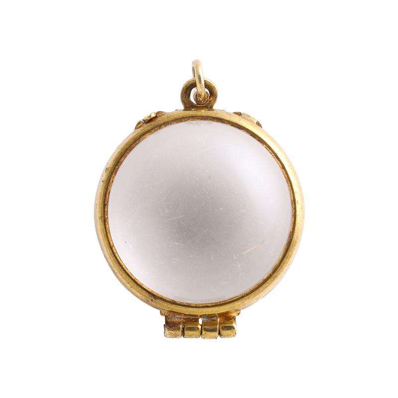 Pool of Light Rock Crystal and Gold Locket