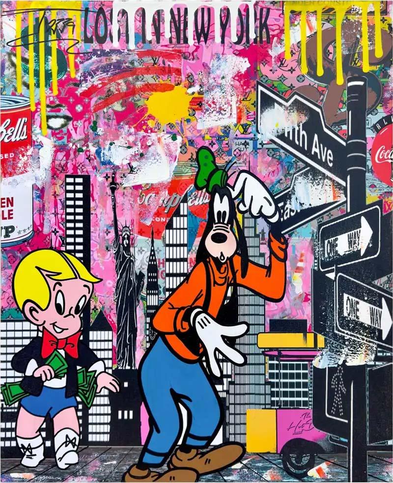 Pop Art Jozza Lost in New York Original Acrylic on Canvas Signed