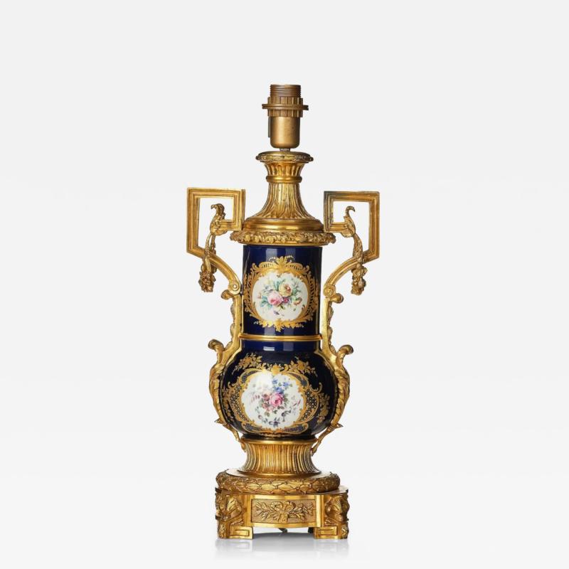 Porcelain And Gilt Bronze Table Lamp In The Style Of Sevres France Circa 1900
