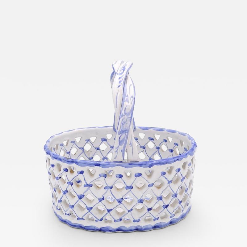 Porcelain Pierced Basket Portugal circa 1910