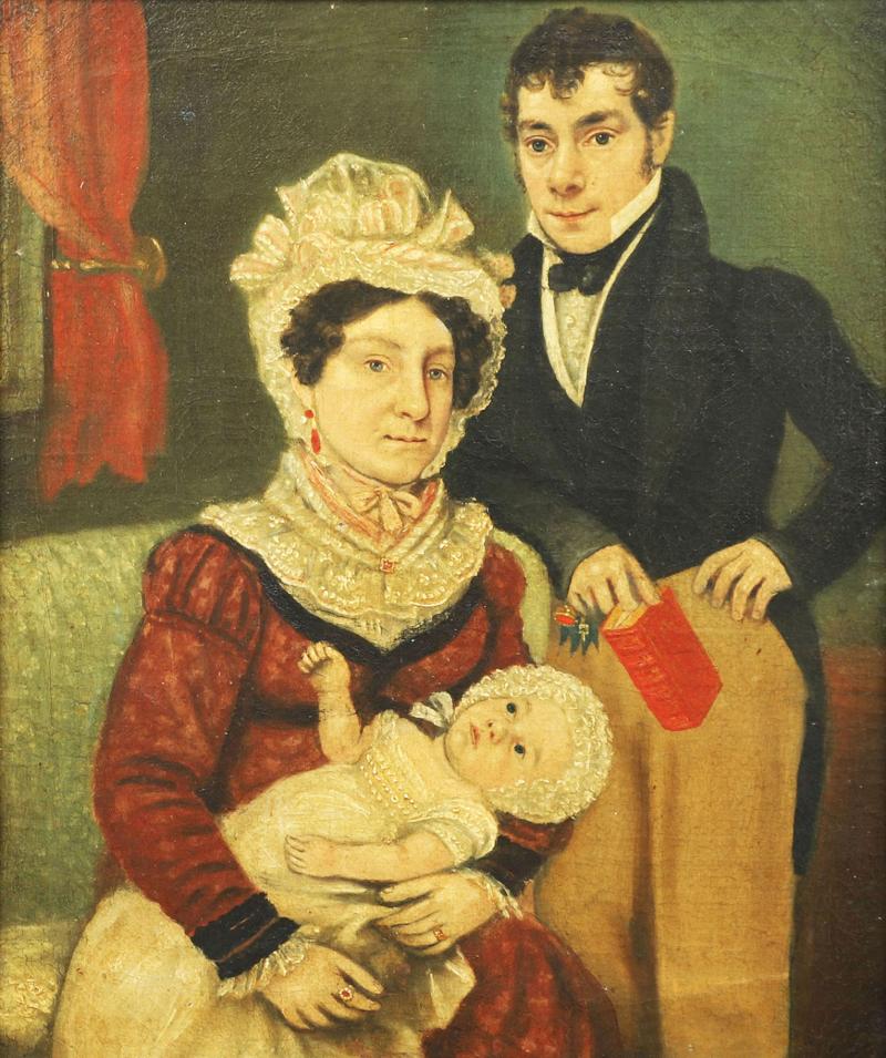 Portrait of Husband and Wife with Baby