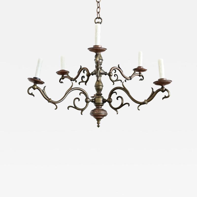 Portuguese 19th Century Brass Chandelier