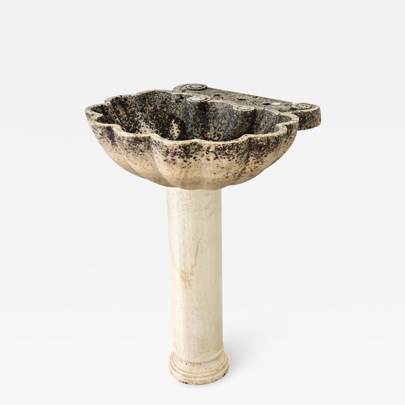 Portuguese 19th Century Carved Stone Pedestal Sink