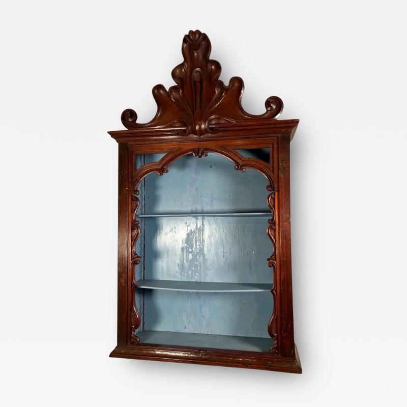 Portuguese Colonial Carved Hanging Wall Shelf