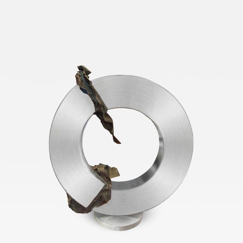 Post Modern Stainless Steel And Bronze Sculpture By Gary Slater