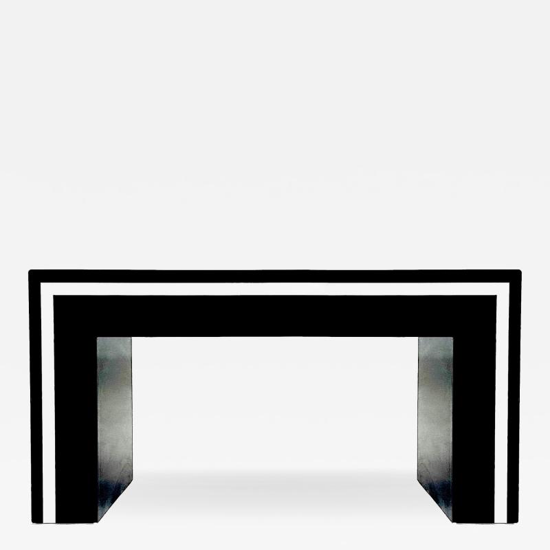 Postmodern Black and White Acrylic Console 1980