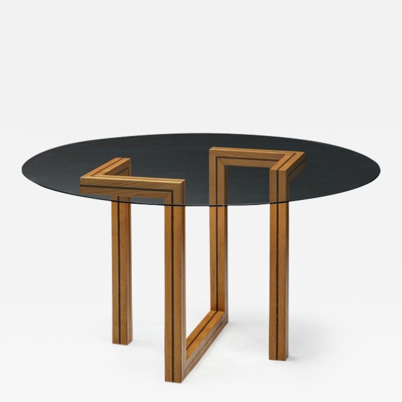 Postmodern Round Glass Dining Table 1970s