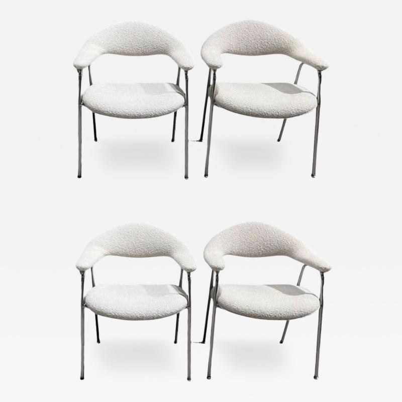 Postmodern Set 4 Dining Chairs Side Chairs by Marble Imperial Design 1970