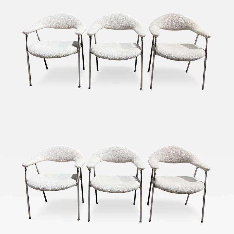 Postmodern Set 6 Dining Chairs Side Chairs by Marble Imperial Design 1970