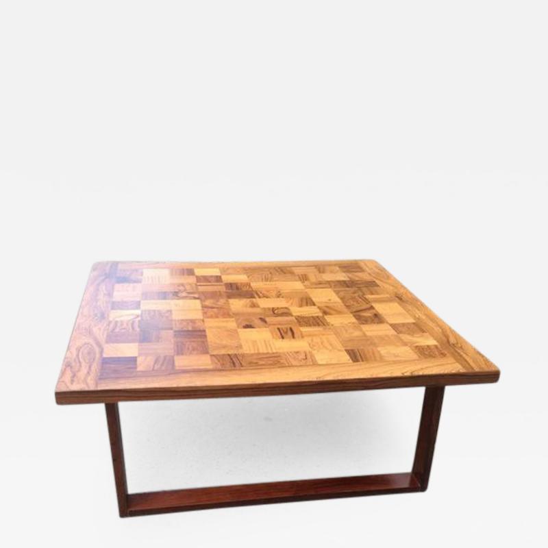 Poul Cadovius Parquetry Top Rosewood Coffee Table by Cadovius