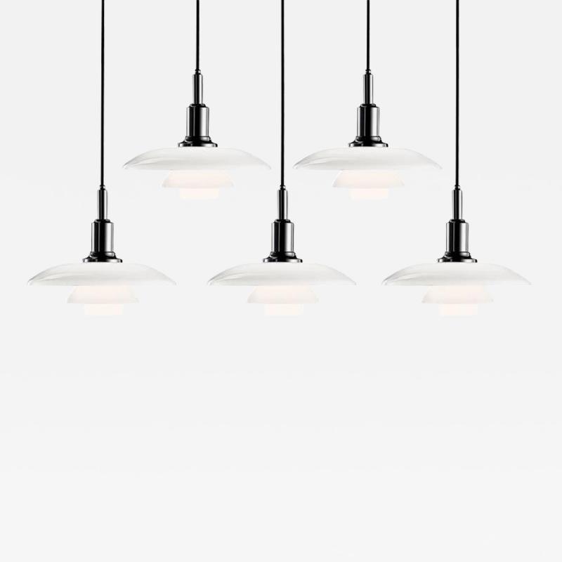 Poul Henningsen Poul Henningsen PH 3 2 Glass Pendants for Louis Poulsen