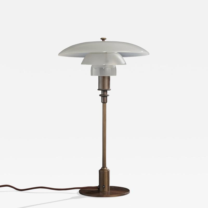 Poul Henningsen Table Lamp with Brass and Glass Denmark 1930s