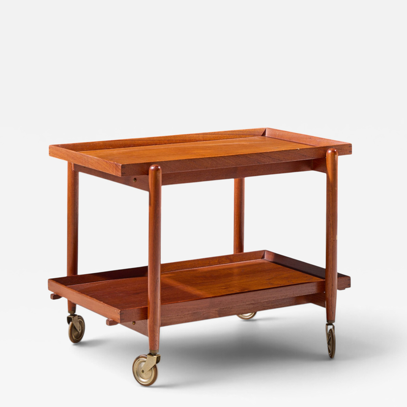 Poul Hundavad Poul Hundevad for Vamdrup Mid Century Danish Teak Expanding Bar Cart