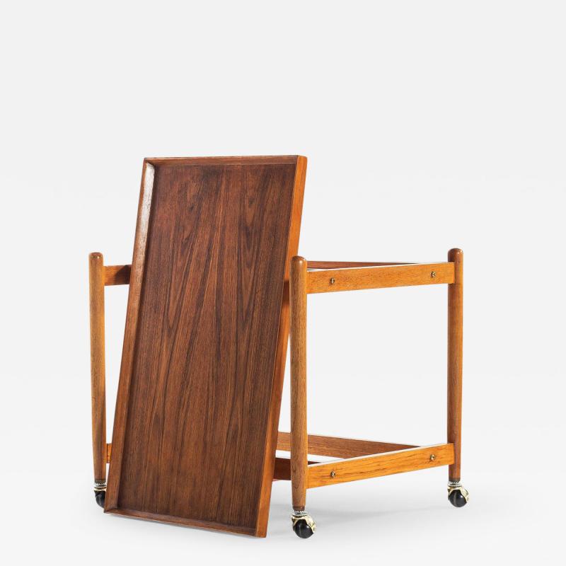 Poul Hundevad Danish Modern Bar Cart in Teak by Poul Hundevad for Vamdrup Stolefabrik 1960s