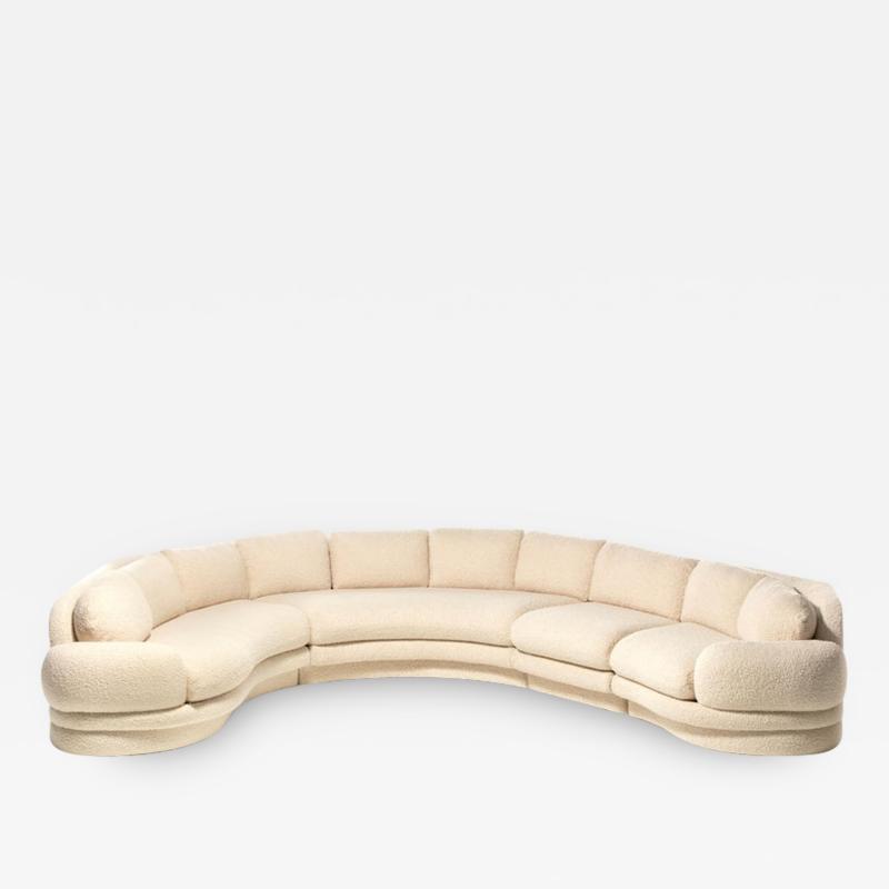 Preview Post Modern 1990s Preview Sectional Sofa in Plush Ivory White Boucl 