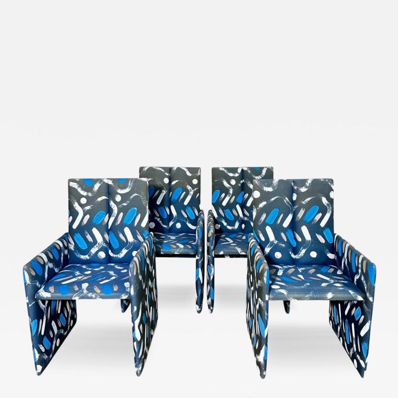 Preview Vladimir Kagan for Preview Hand Painted Fabric Dining Chairs