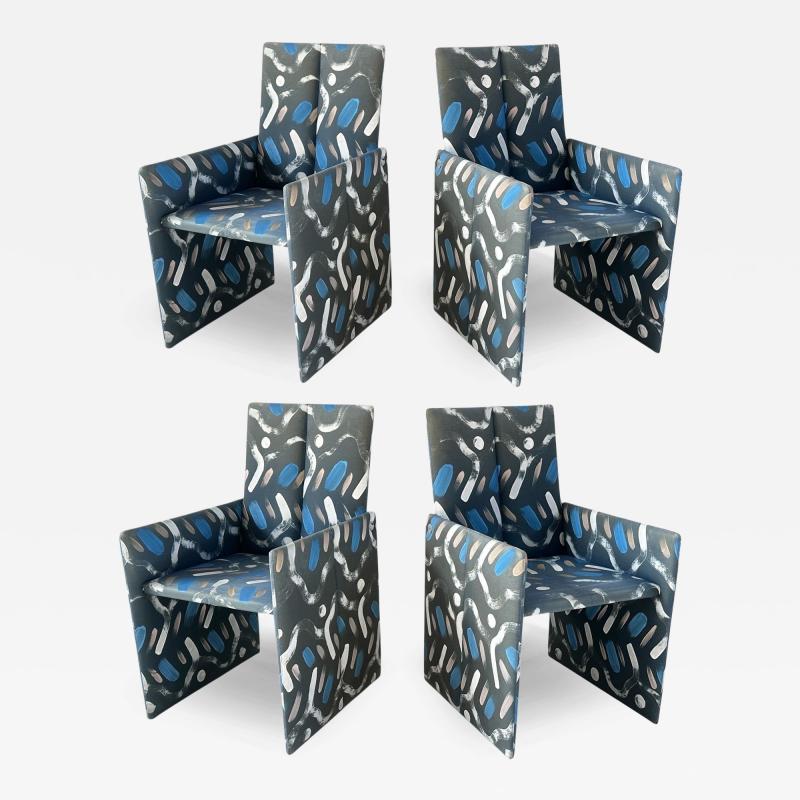 Preview Vladimir Kagan for Preview Hand Painted Fabric Dining Chairs