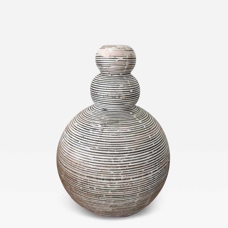Primavera Atelier du Printemps LARGE PRIMAVERA STRIPED GOURD SHAPED VASE