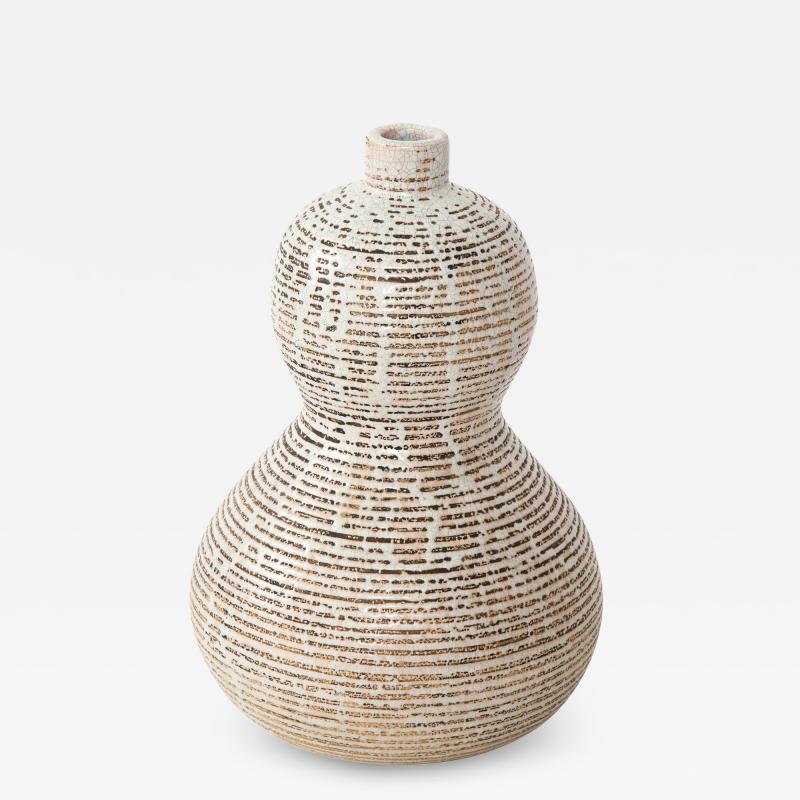 Primavera Atelier du Printemps Primavera gourd shape vase with horizontal lines
