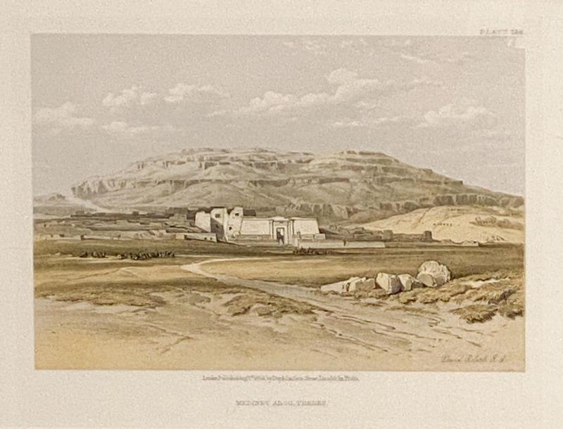 Print of Medinet Abou Thebes by Roberts 19th century