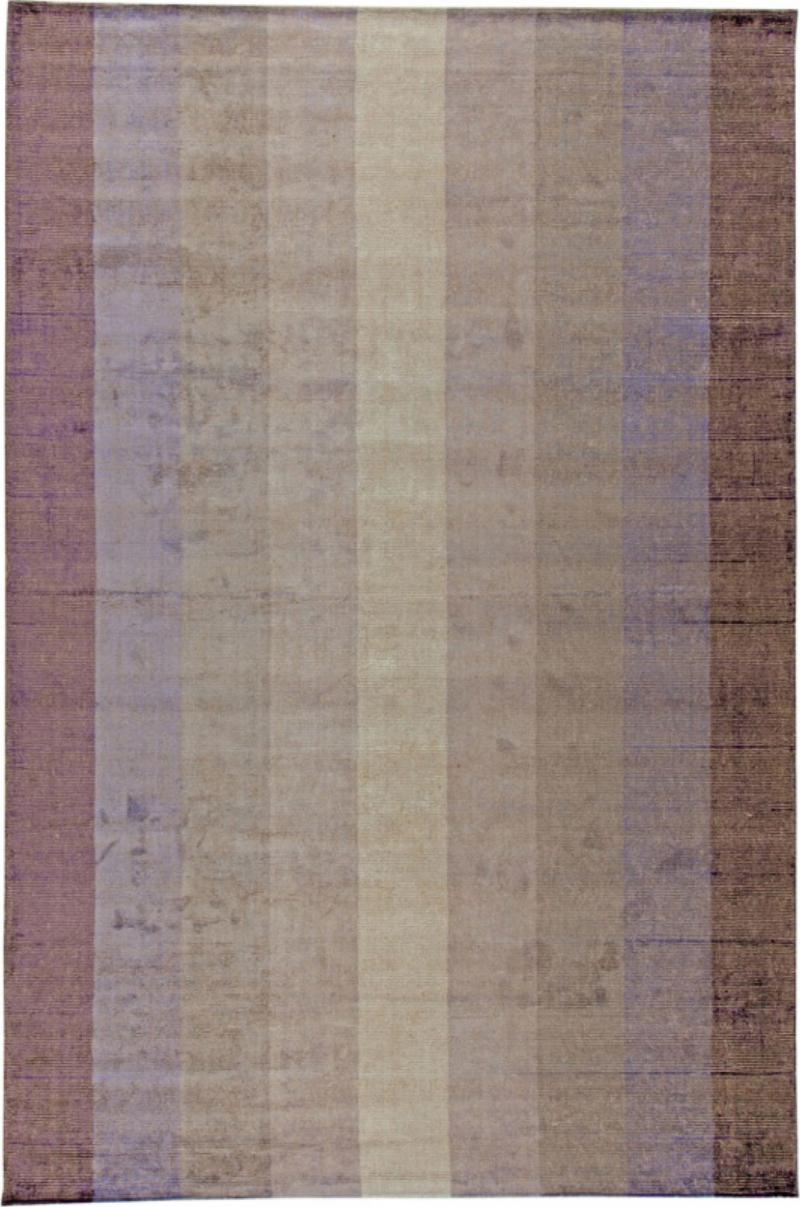 Purple and Gray Striped Area Rug