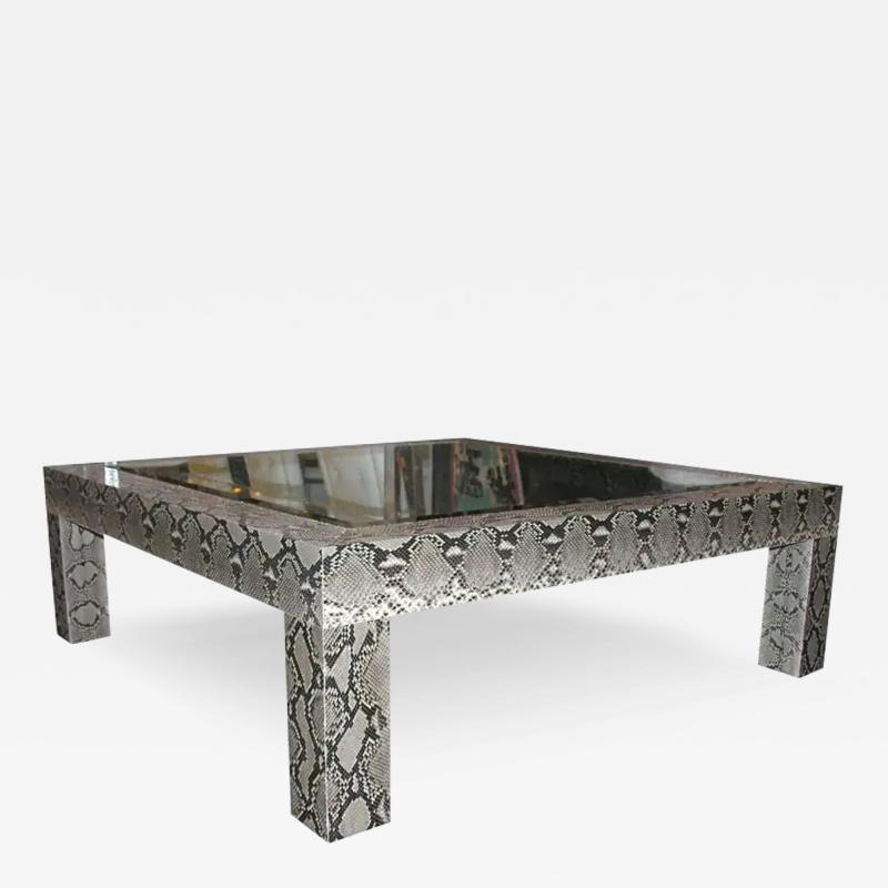 Python Cocktail Table with Inset Glass Top