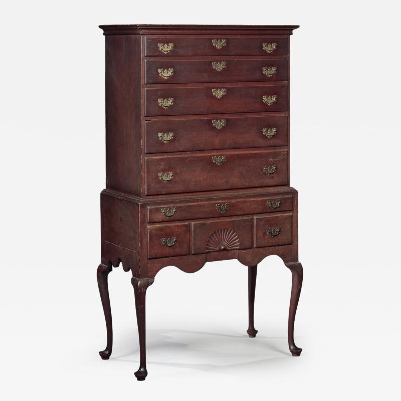 QUEEN ANNE SHELL CARVED HIGH CHEST OF DRAWERS