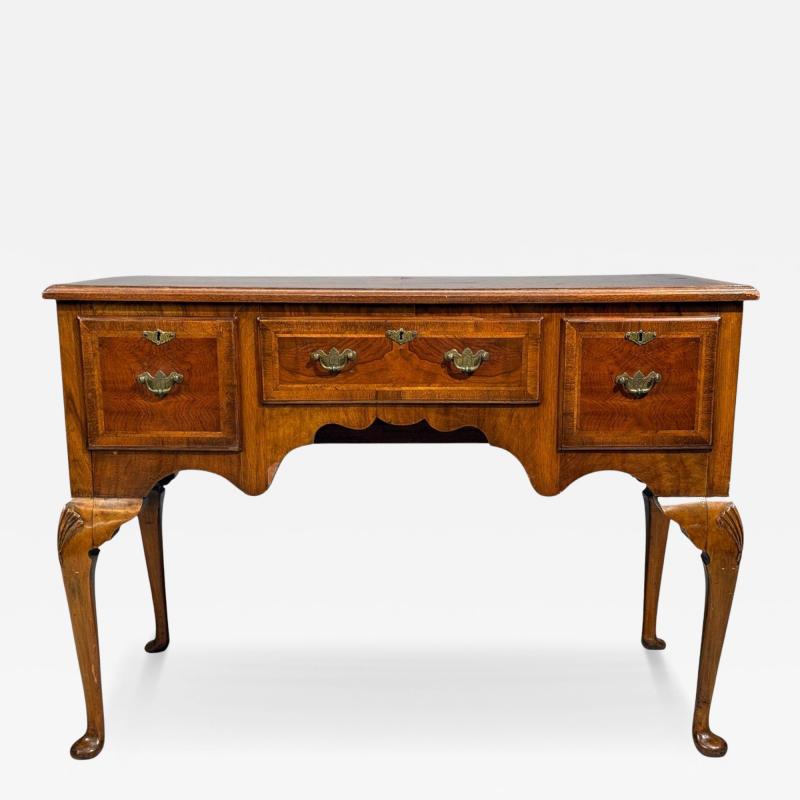 Queen Anne Lowboy Writing Desk Burl Crotch Mahogany Veneer Walnut England