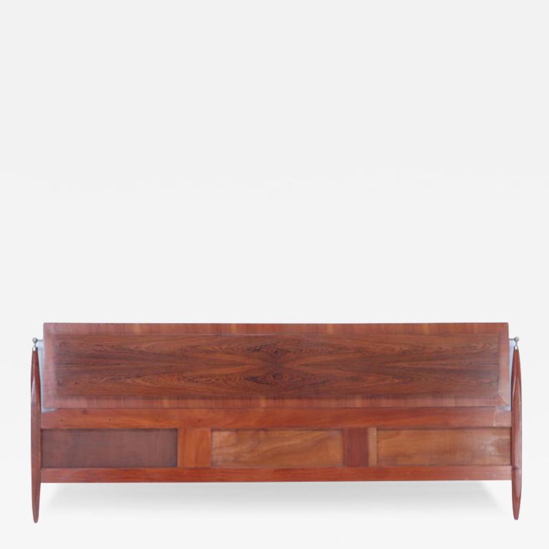 Queen size walnut and rosewood headboard C 1960 