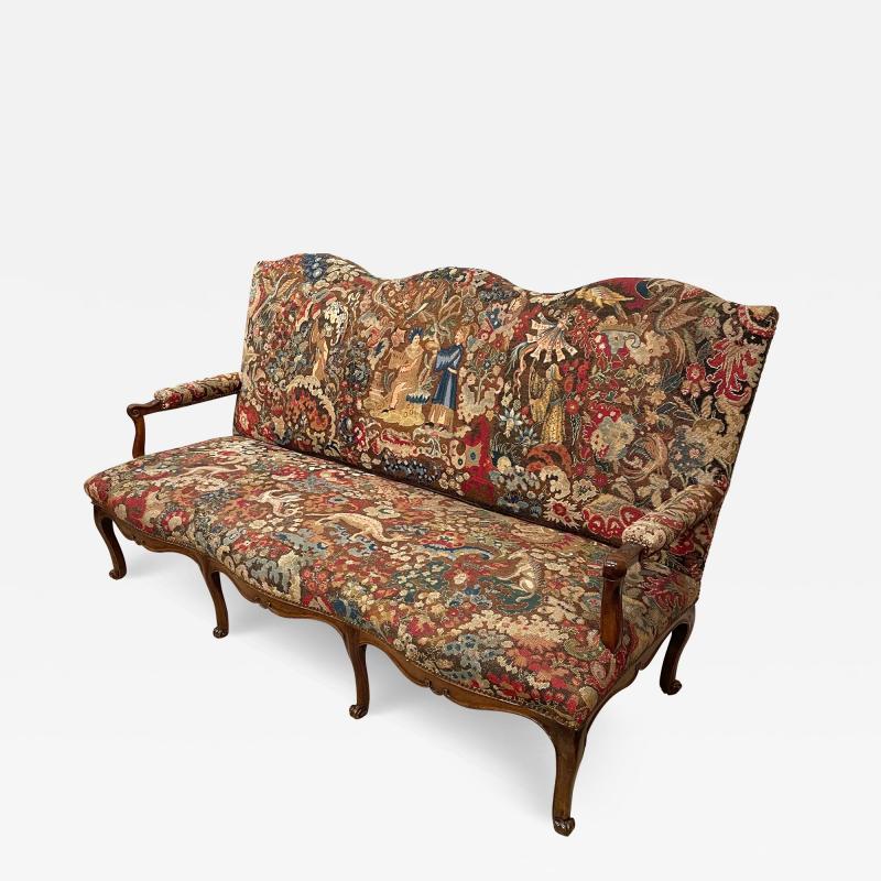 R gence Period Needlepoint Covered Settee