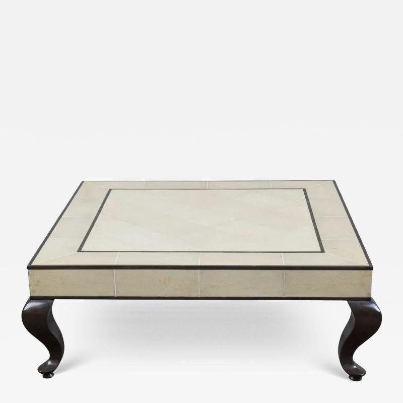 R y Augousti Style Shagreen Hardwood Modern Designer Coffee Table