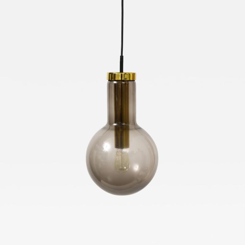 RAAK Smoked Glass and Lacquered Brass Pendant by Raak The Netherlands c 1960