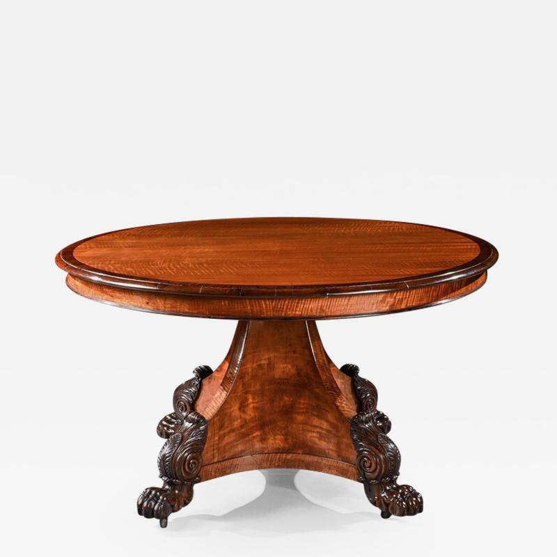 RARE 19TH CENTURY PETERS OF GENOA SATINWOOD ROSEWOOD CENTRE TABLE