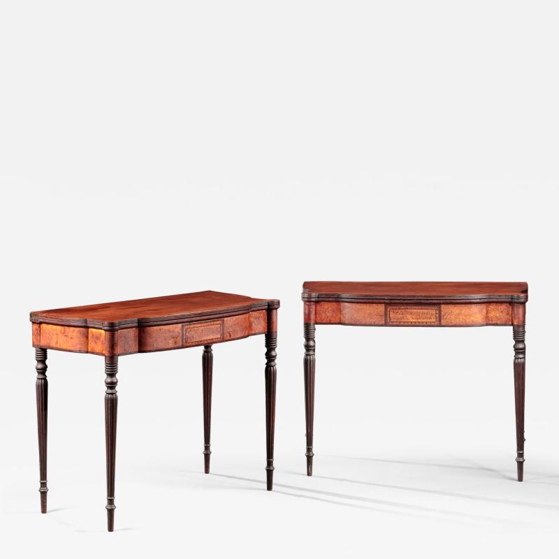 RARE PAIR OF SEYMOUR SCHOOL FEDERAL CARD TABLES