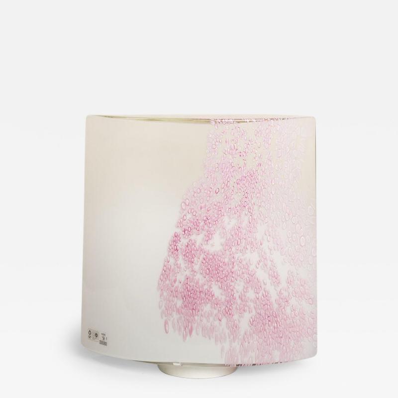 RARE PINK AND WHITE CONFETTI MURANO VETRI GLASS TABLE LAMP