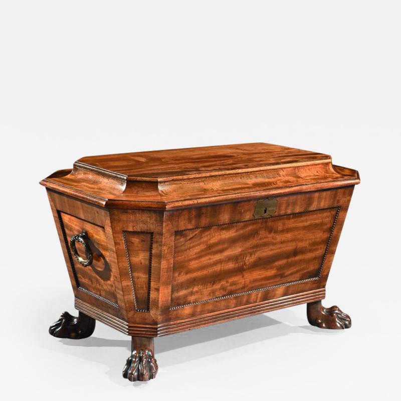 REGENCY MAHOGANY WINE COOLER CELLARETTE OF SARCOPHAGUS FORM