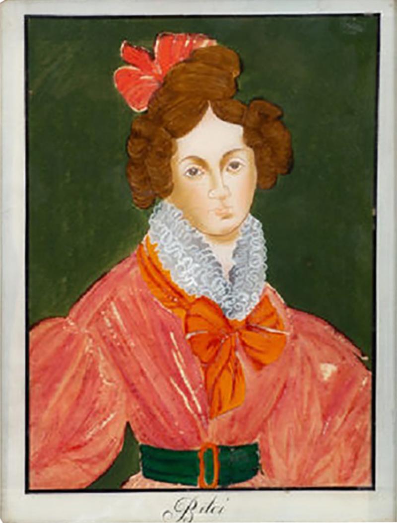 REVERSE PAINTING OF A WOMAN