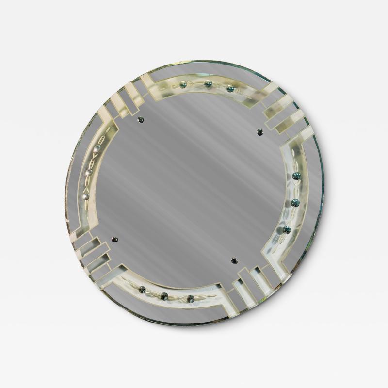 ROUND ART DECO GEOMETRIC DESIGN MIRROR