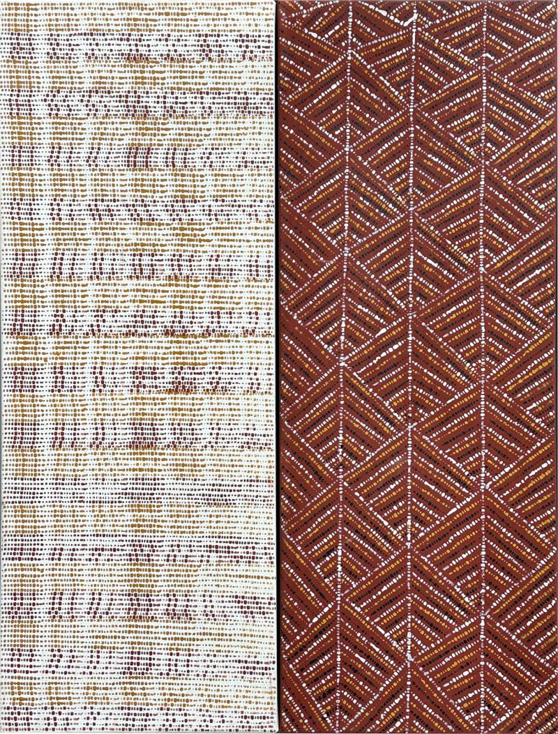 Raelene Kerinauia Aboriginal Diptyque Paintings by Raelene Kerinauia