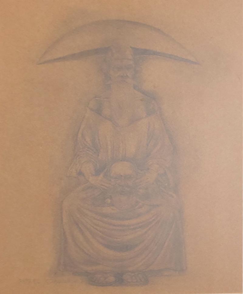 Rafael Coronel Rafael Coronel Drawing Pencil on Paper Mounted Giltwood Frame