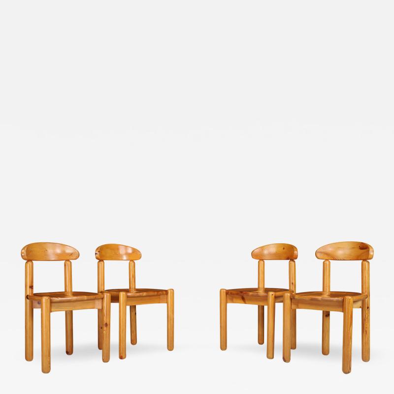 Rainer Daumiller 1970s set Rainer Daumiller pinewood dining chairs