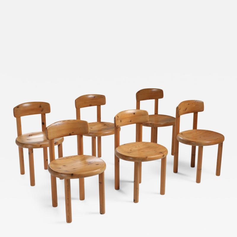 Rainer Daumiller Rainer Daumiller set of six dining chairs in pine 1970s