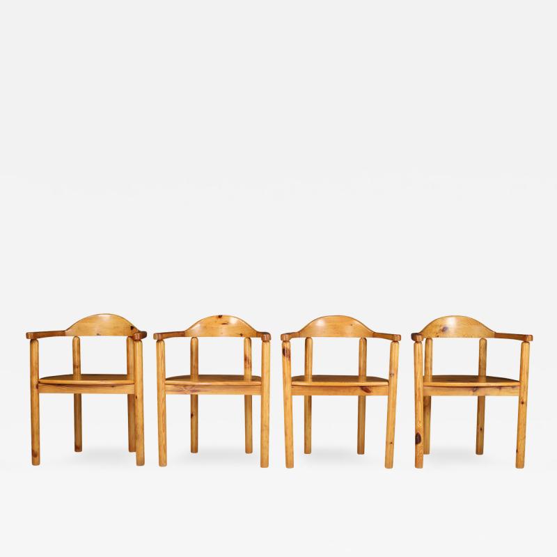 Rainer Daumiller Set four Rainer Daumiller solid pine dining chairs Hirtshals