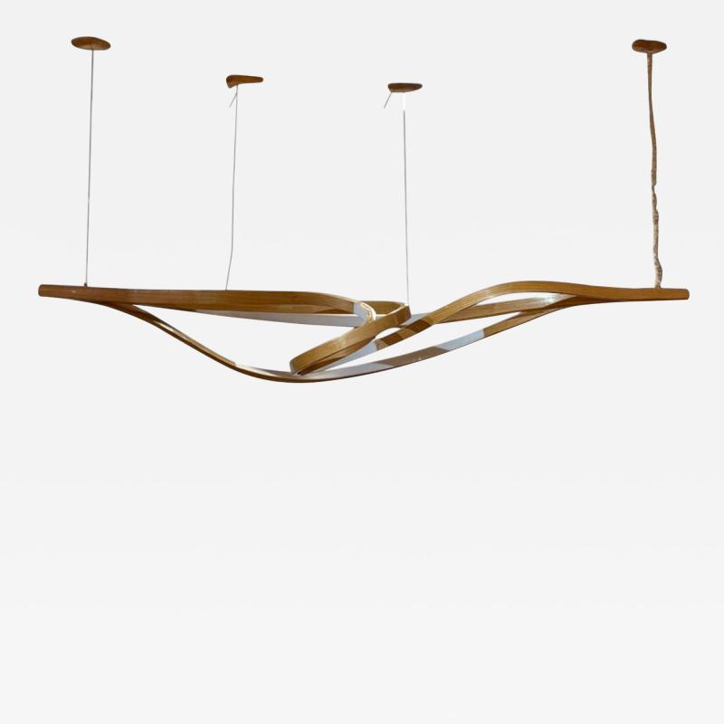 Raka Studio Contemporary Organic Modern Chandelier Bentwood LED 21st C 