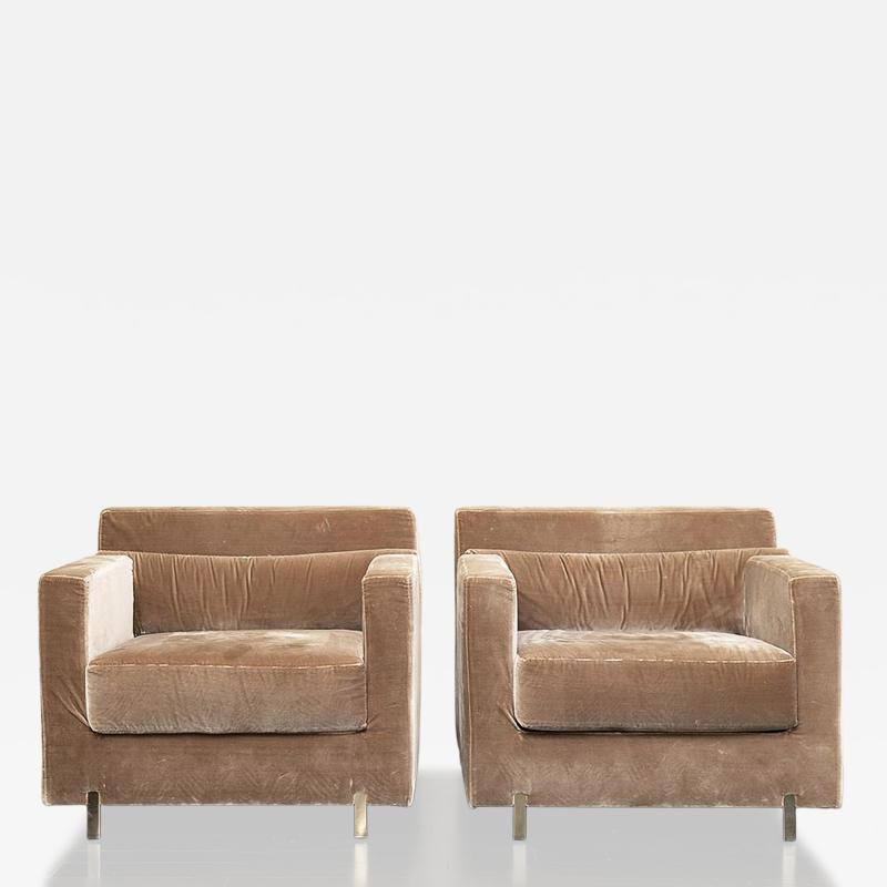 Ralph Pucci 2008 Ralph Pucci India Mahdavi Oliver Armchairs in Silk Pair