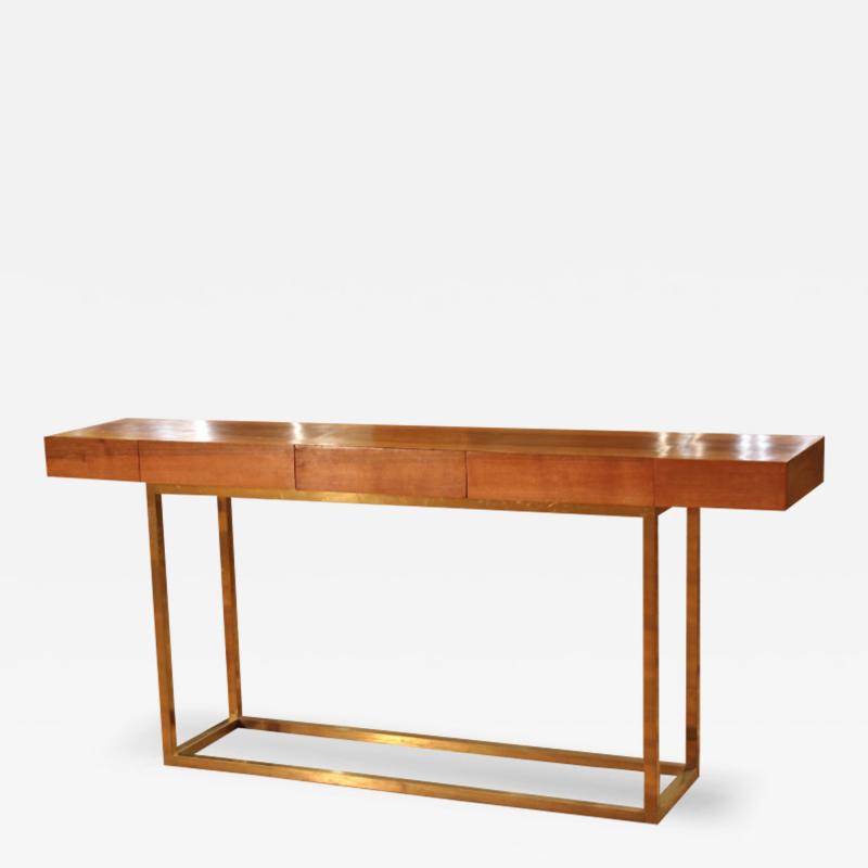 Randall Tysinger ITALIAN WOOD AND BRASS CONSOLE